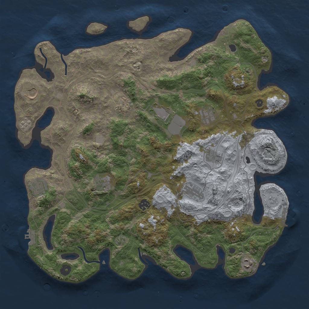 Rust Map: Procedural Map, Size: 4250, Seed: 160742094, 20 Monuments