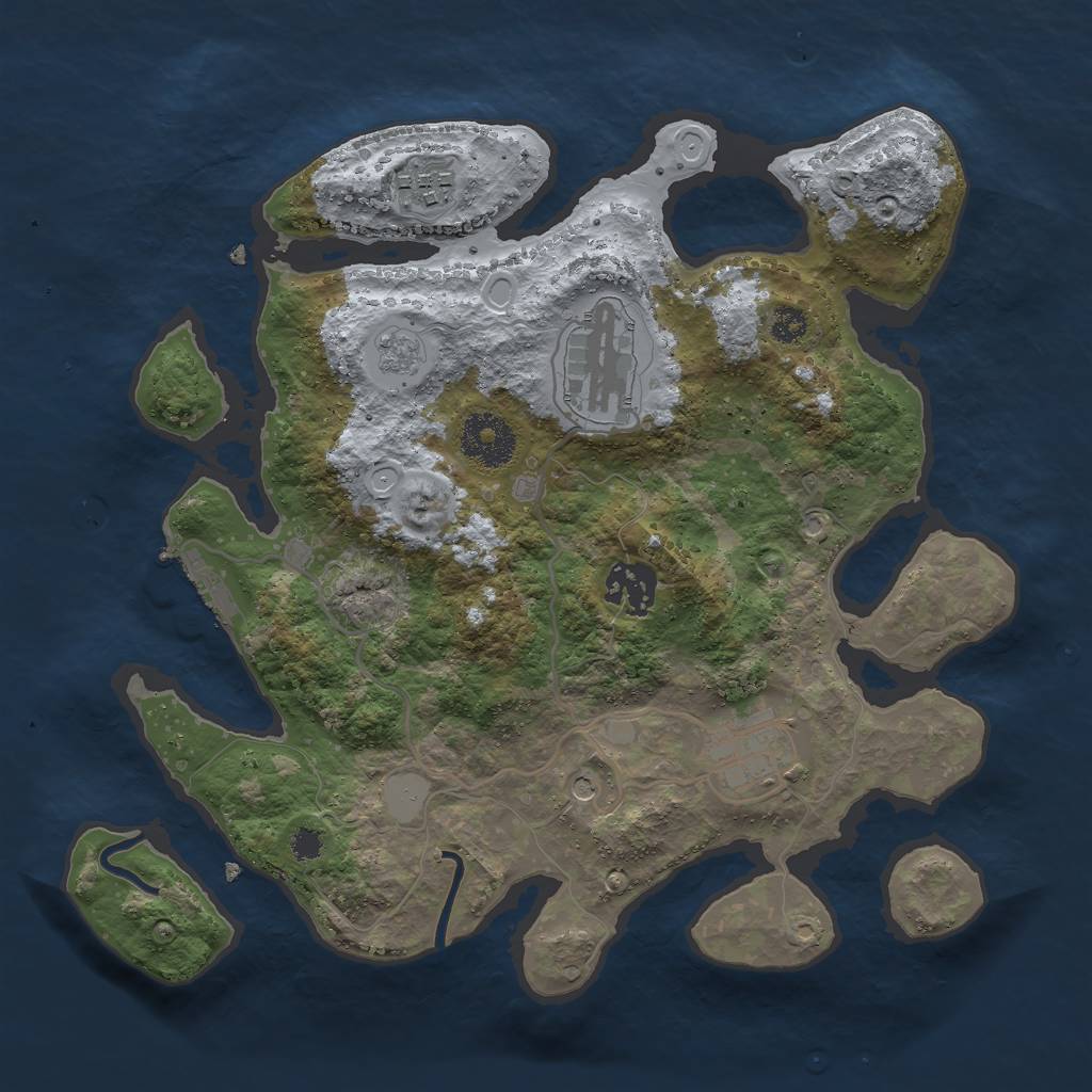 Rust Map: Procedural Map, Size: 3000, Seed: 95663, 12 Monuments