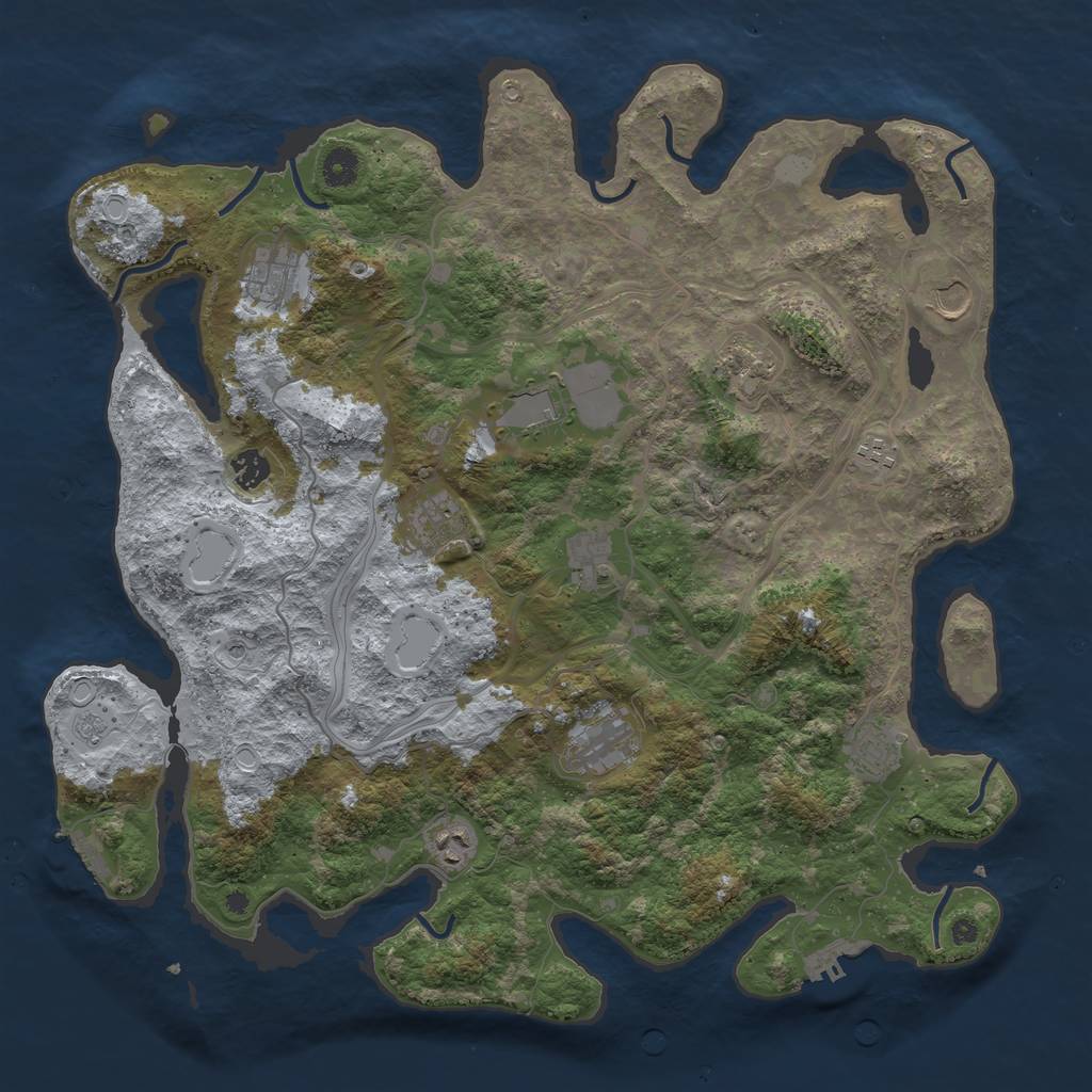 Rust Map: Procedural Map, Size: 4300, Seed: 1207389921, 20 Monuments