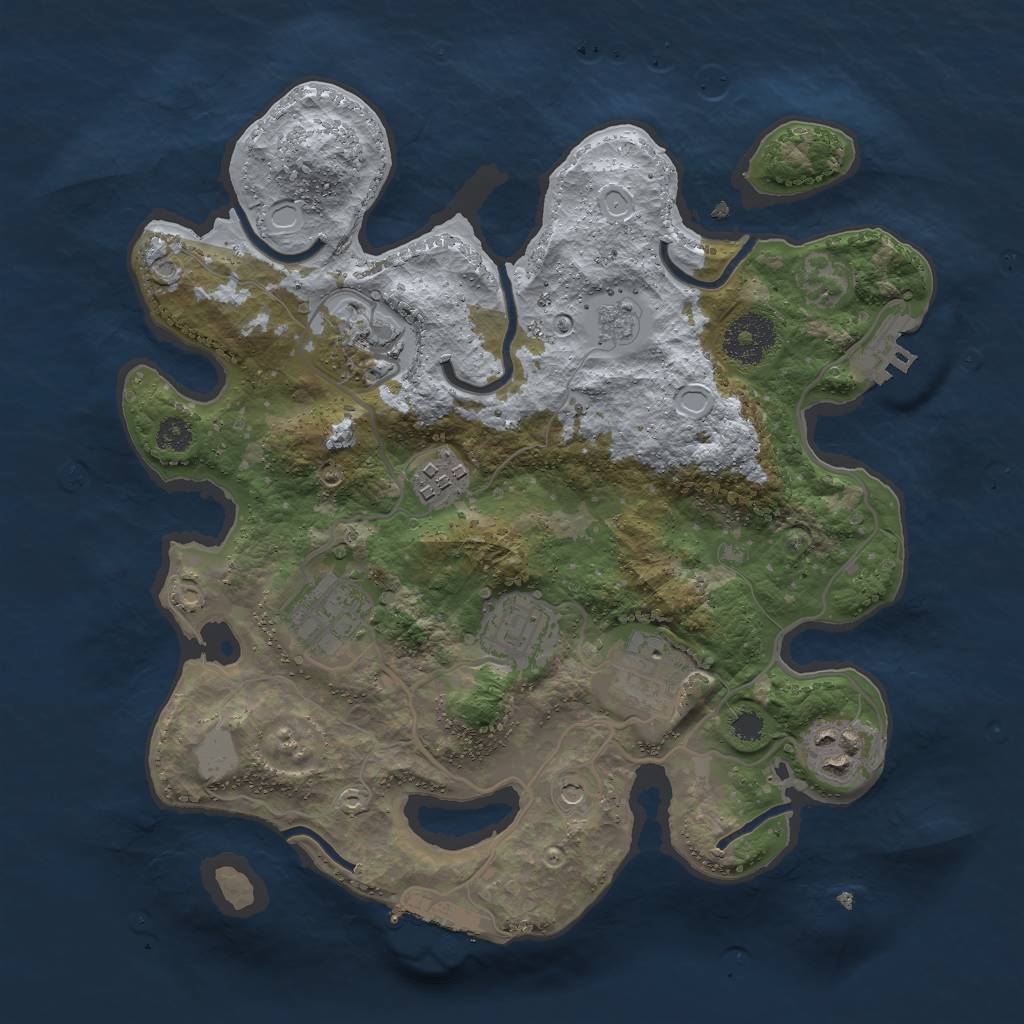 Rust Map: Procedural Map, Size: 3000, Seed: 20028, 15 Monuments