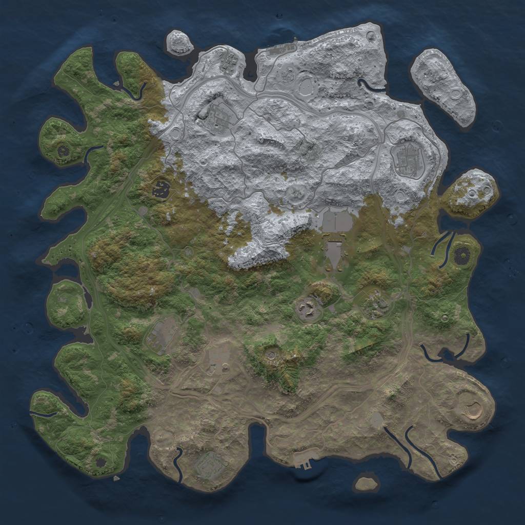 Rust Map: Procedural Map, Size: 4500, Seed: 1052, 20 Monuments