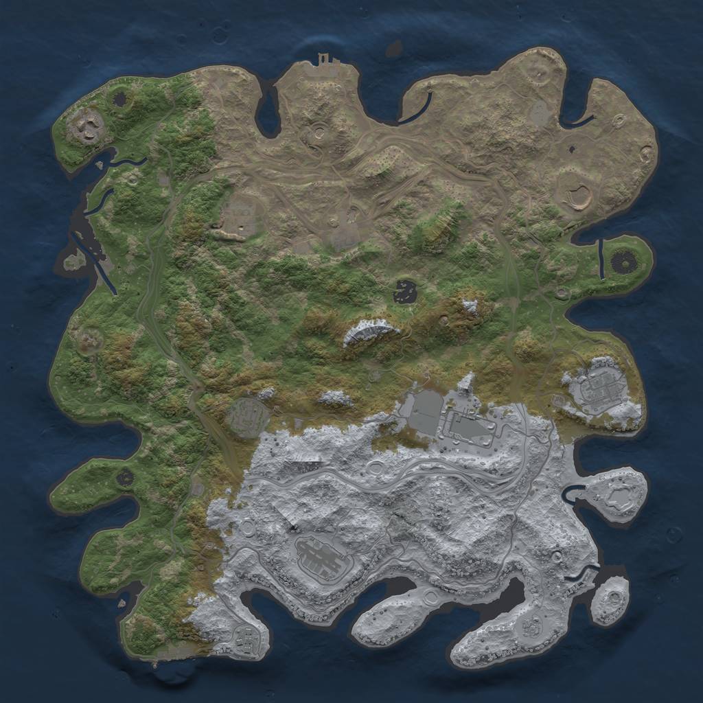 Rust Map: Procedural Map, Size: 4250, Seed: 1127335346, 19 Monuments