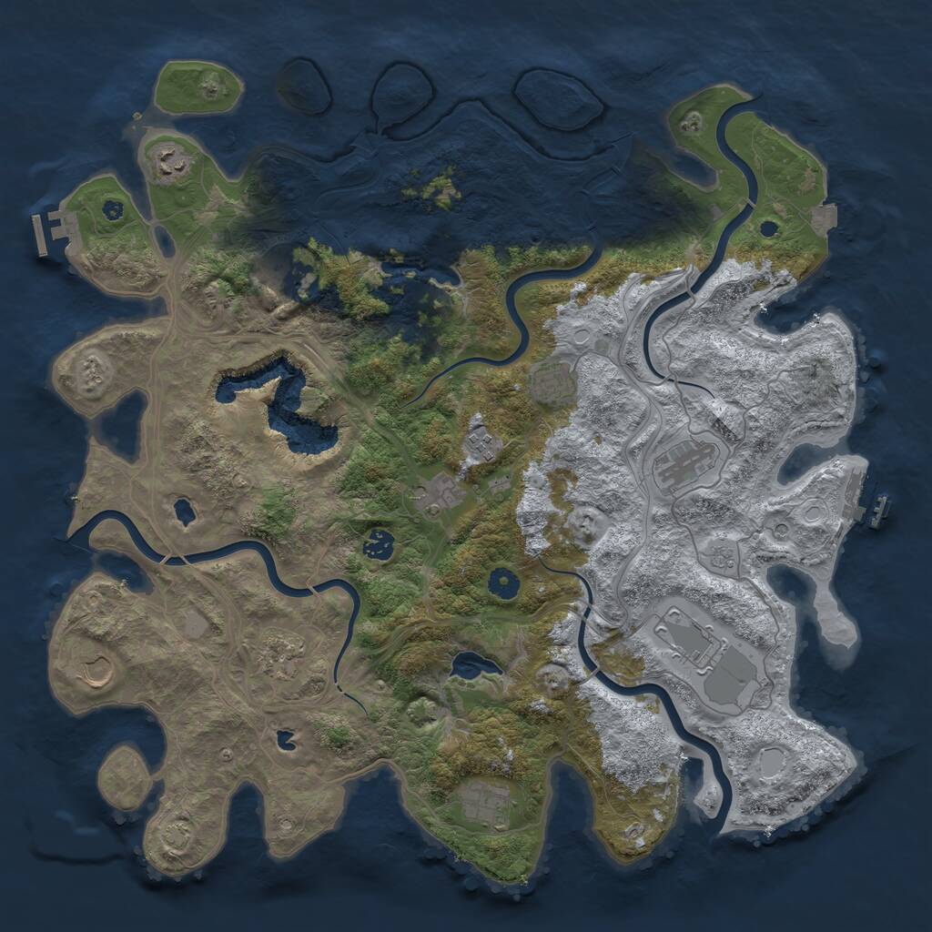 Rust Map: Procedural Map, Size: 4500, Seed: 96287611, 17 Monuments