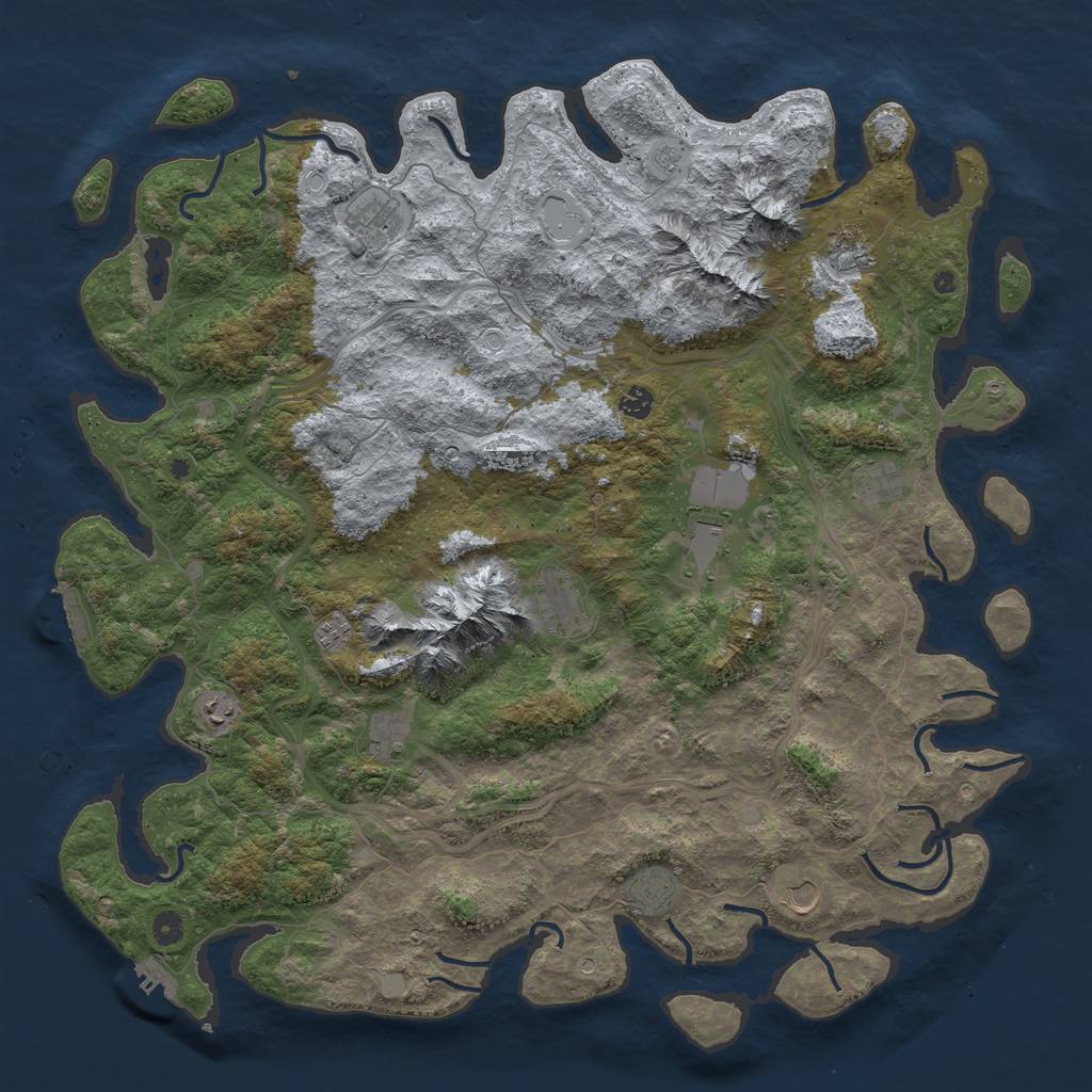 Rust Map: Procedural Map, Size: 5000, Seed: 54508768, 18 Monuments