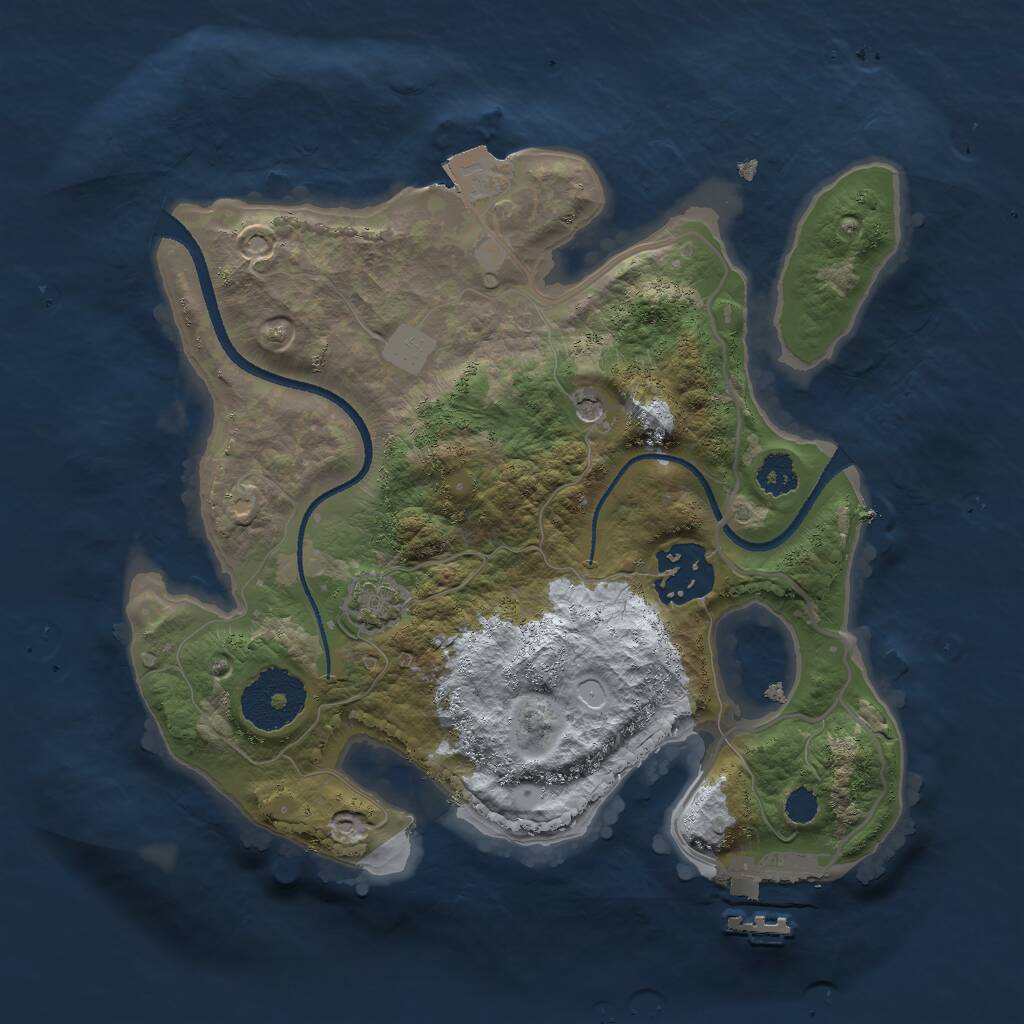 Rust Map: Procedural Map, Size: 2500, Seed: 6731, 5 Monuments