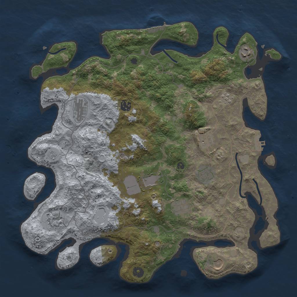 Rust Map: Procedural Map, Size: 4000, Seed: 937526, 19 Monuments