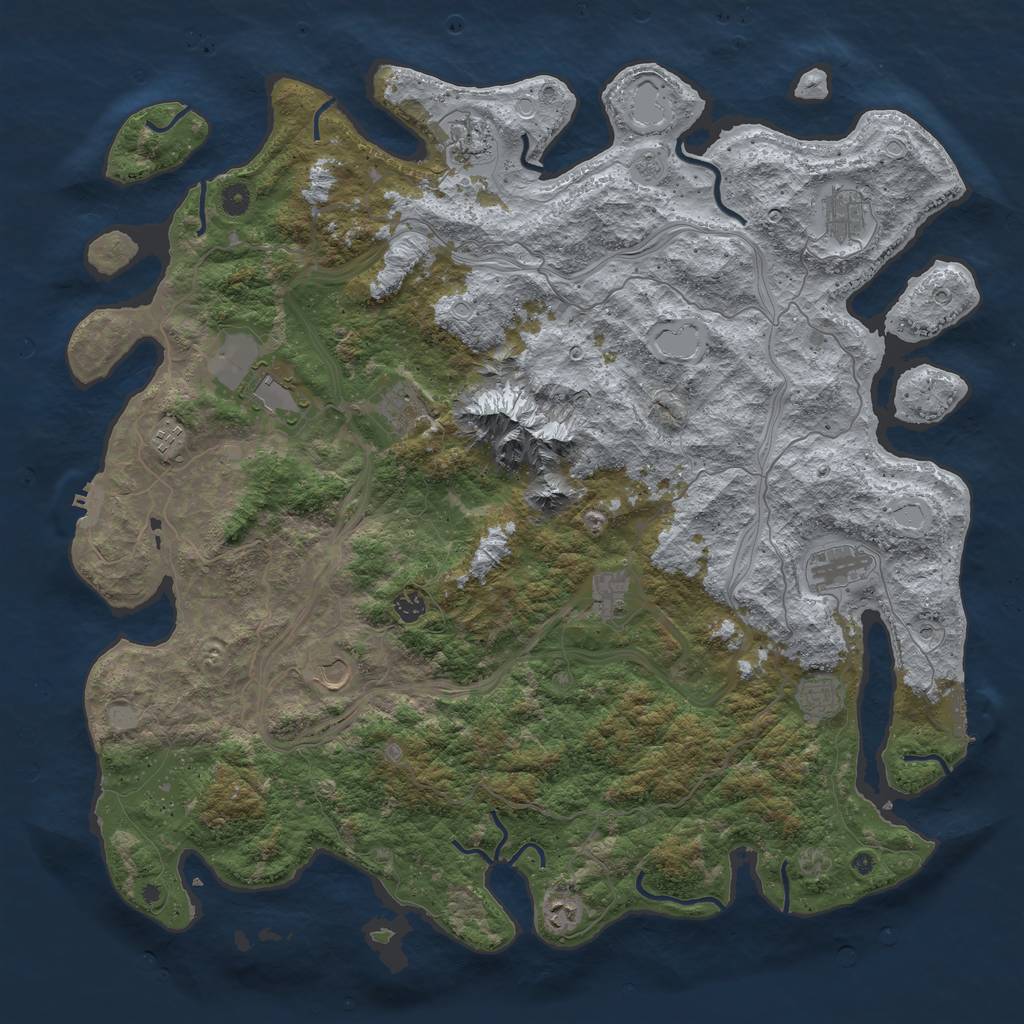 Rust Map: Procedural Map, Size: 5000, Seed: 24860839, 20 Monuments