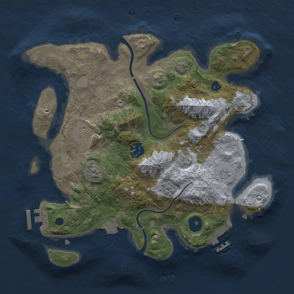Rust Map: Procedural Map, Size: 3000, Seed: 17715, 9 Monuments