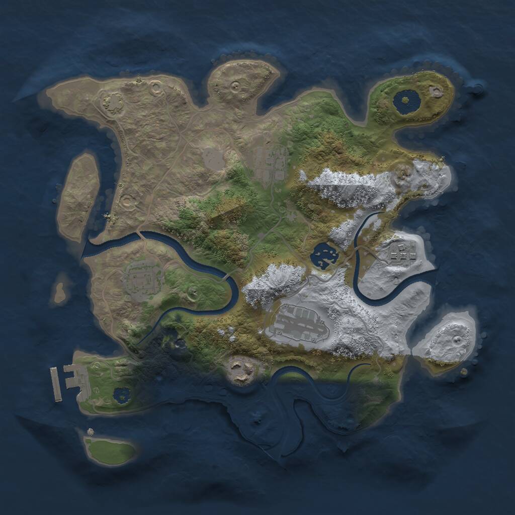 Rust Map: Procedural Map, Size: 3000, Seed: 17715, 10 Monuments