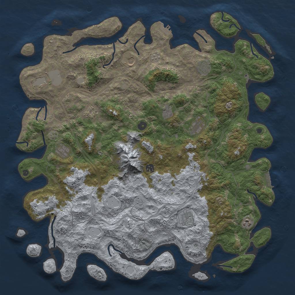 Rust Map: Procedural Map, Size: 5000, Seed: 9864567, 20 Monuments
