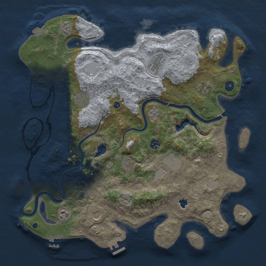 Rust Map: Procedural Map, Size: 4000, Seed: 21389, 15 Monuments