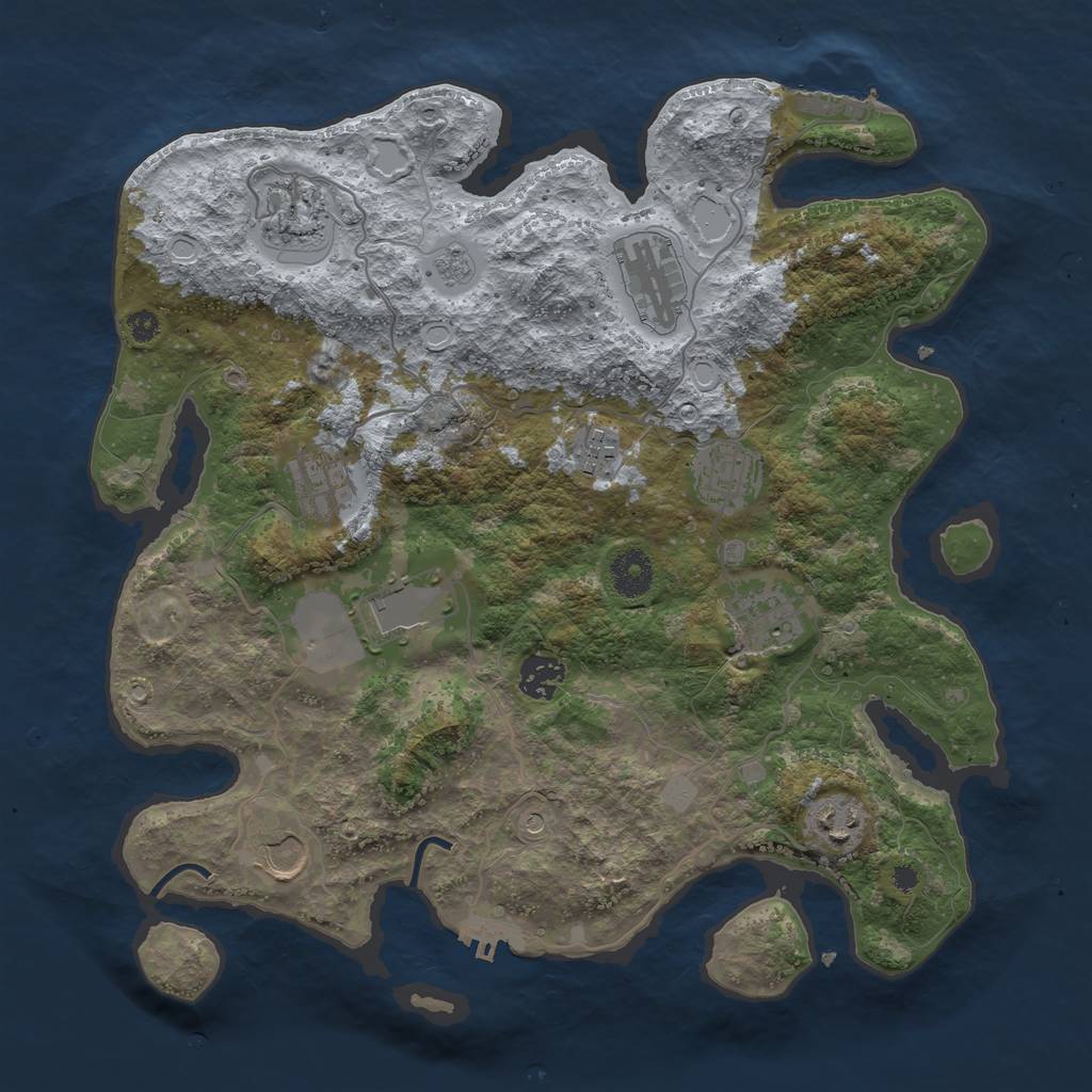 Rust Map: Procedural Map, Size: 3600, Seed: 21231323, 19 Monuments