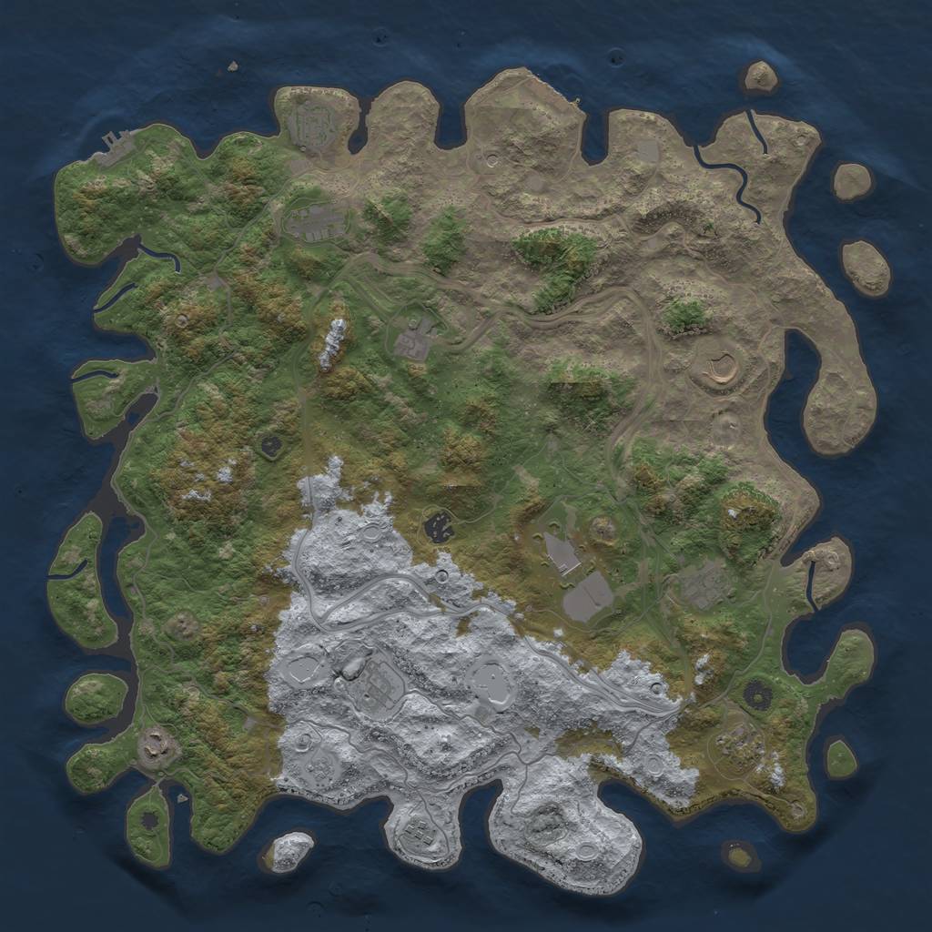 Rust Map: Procedural Map, Size: 4750, Seed: 8675309, 20 Monuments