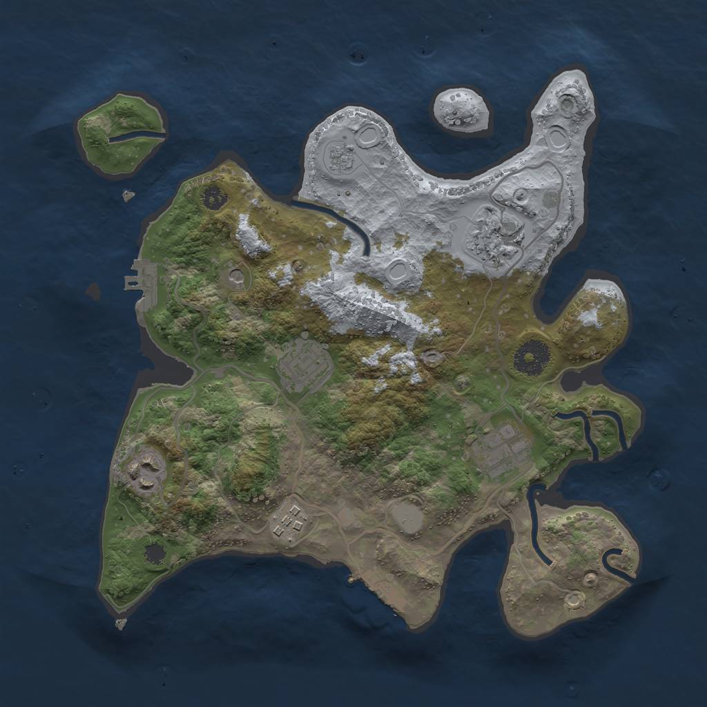 Rust Map: Procedural Map, Size: 3000, Seed: 85317, 14 Monuments