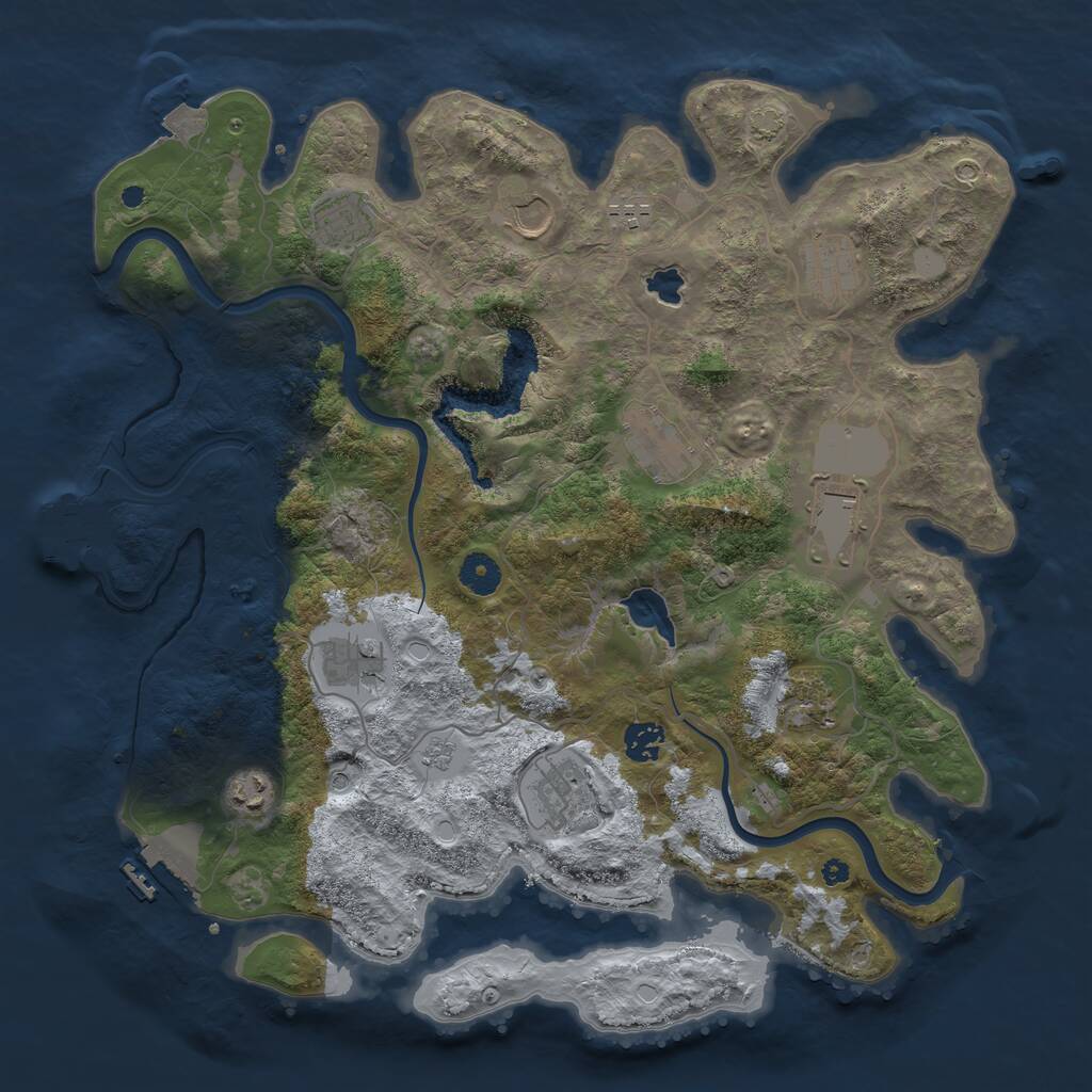 Rust Map: Procedural Map, Size: 4000, Seed: 931999, 17 Monuments