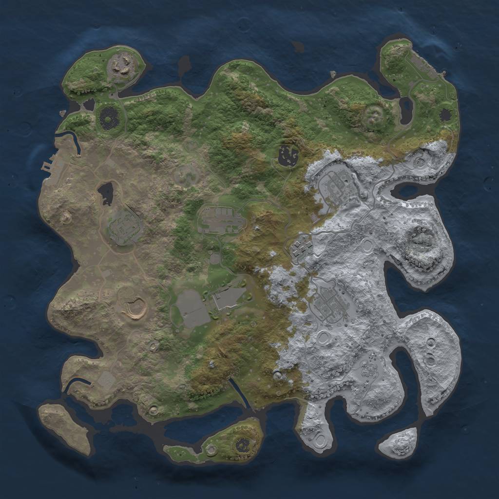 Rust Map: Procedural Map, Size: 3500, Seed: 1879418171, 18 Monuments