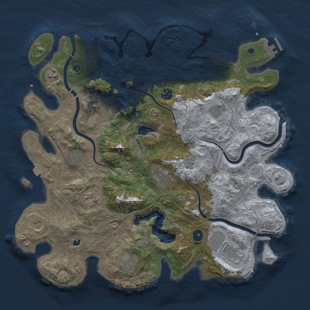 Rust Map: Procedural Map, Size: 4255, Seed: 60827, 16 Monuments