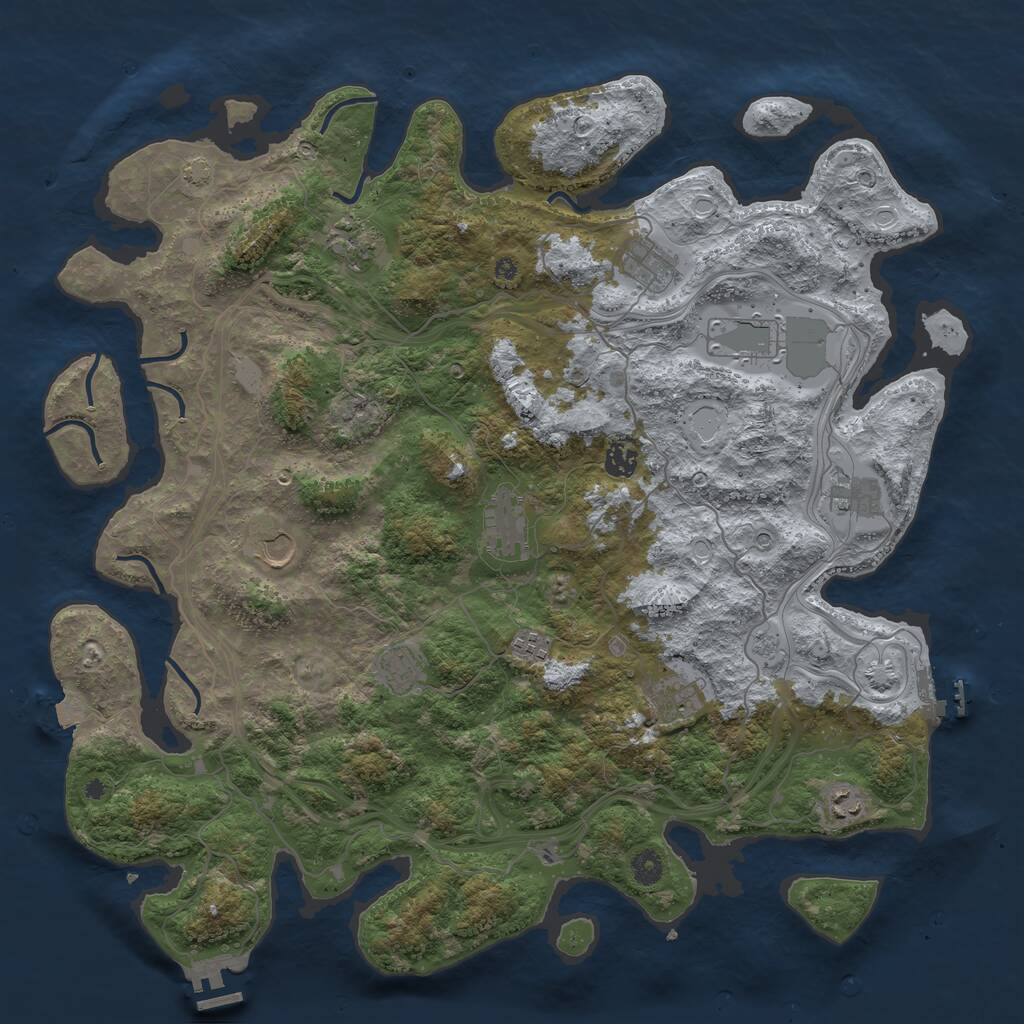 Rust Map: Procedural Map, Size: 4500, Seed: 1510881257, 17 Monuments