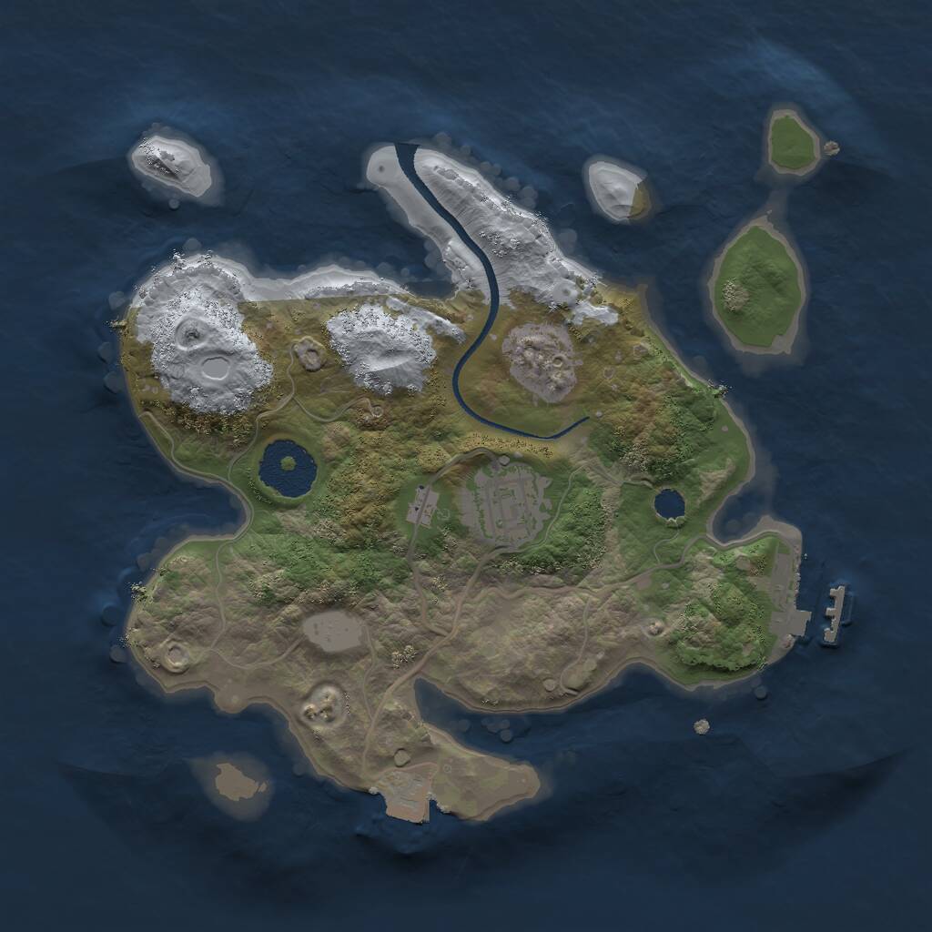 Rust Map: Procedural Map, Size: 2500, Seed: 29741, 3 Monuments