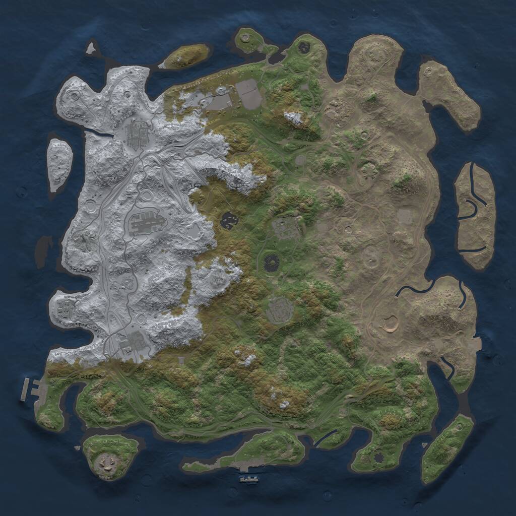 Rust Map: Procedural Map, Size: 4500, Seed: 1252500, 17 Monuments