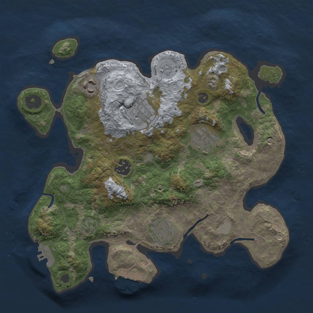 Rust Map: Procedural Map, Size: 3000, Seed: 16551, 13 Monuments
