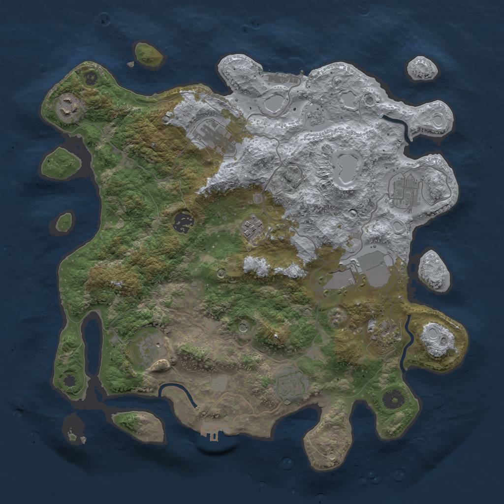 Rust Map: Procedural Map, Size: 3700, Seed: 764352992, 18 Monuments