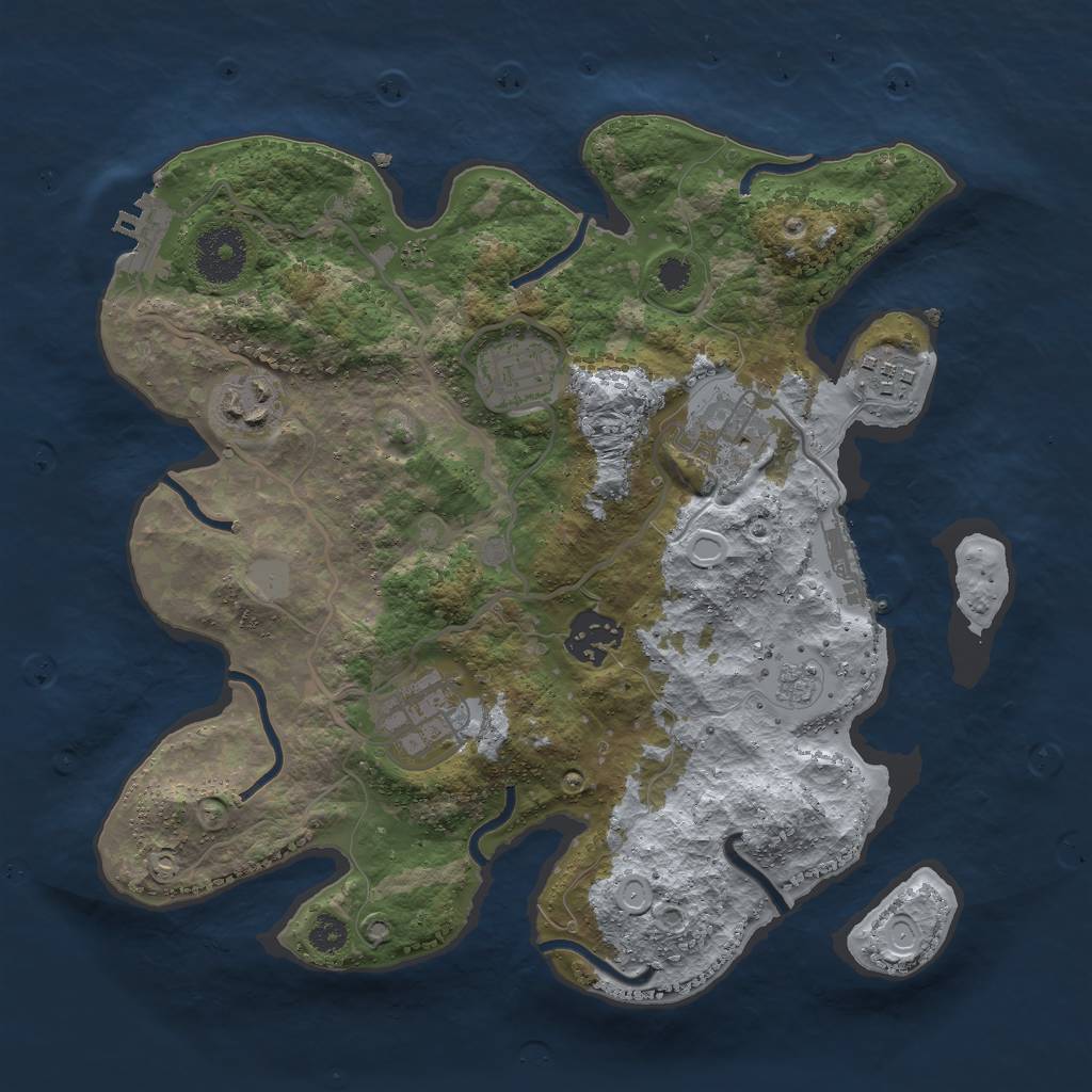 Rust Map: Procedural Map, Size: 3000, Seed: 158803759, 14 Monuments