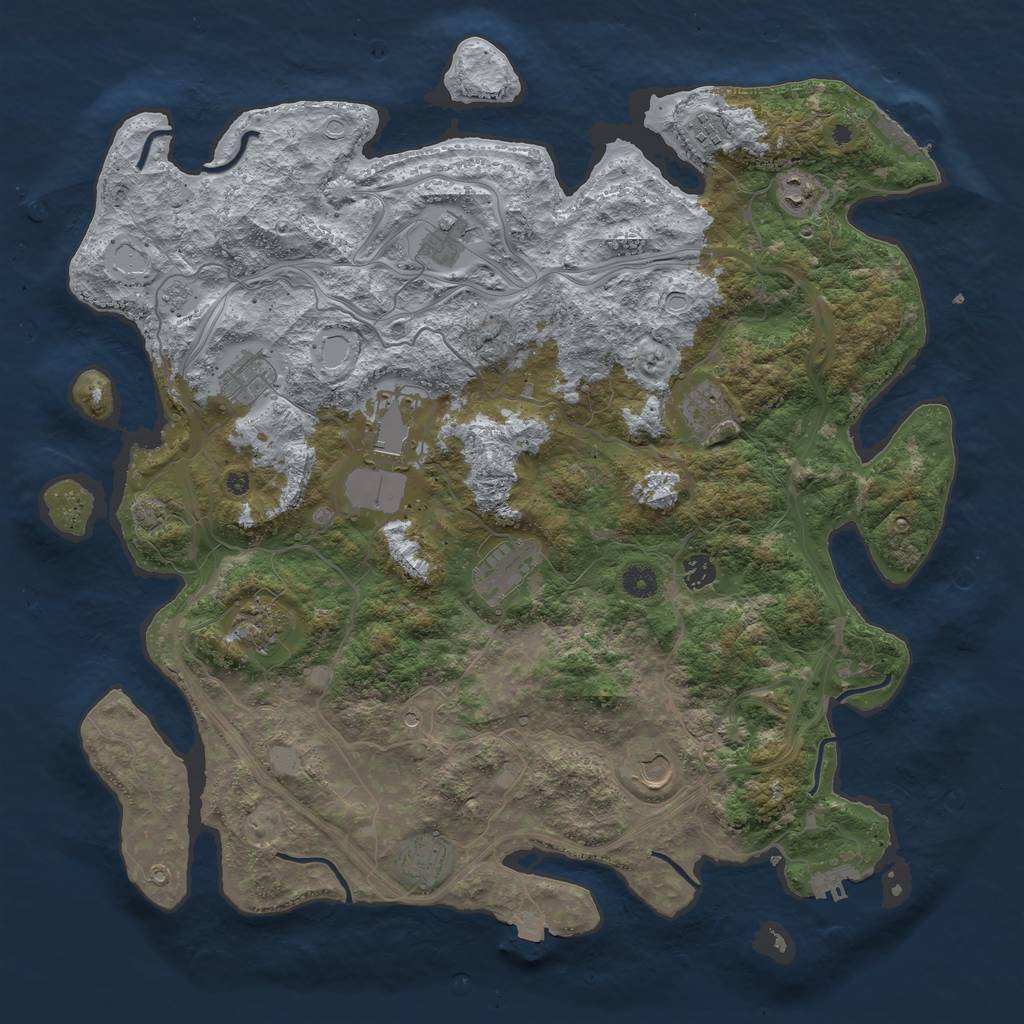 Rust Map: Procedural Map, Size: 4500, Seed: 5612862, 19 Monuments