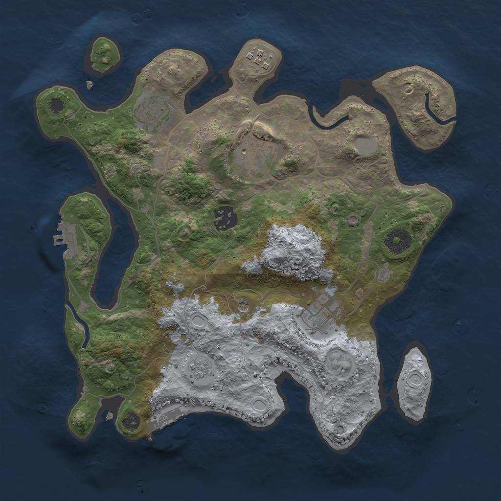 Rust Map: Procedural Map, Size: 3000, Seed: 212, 14 Monuments