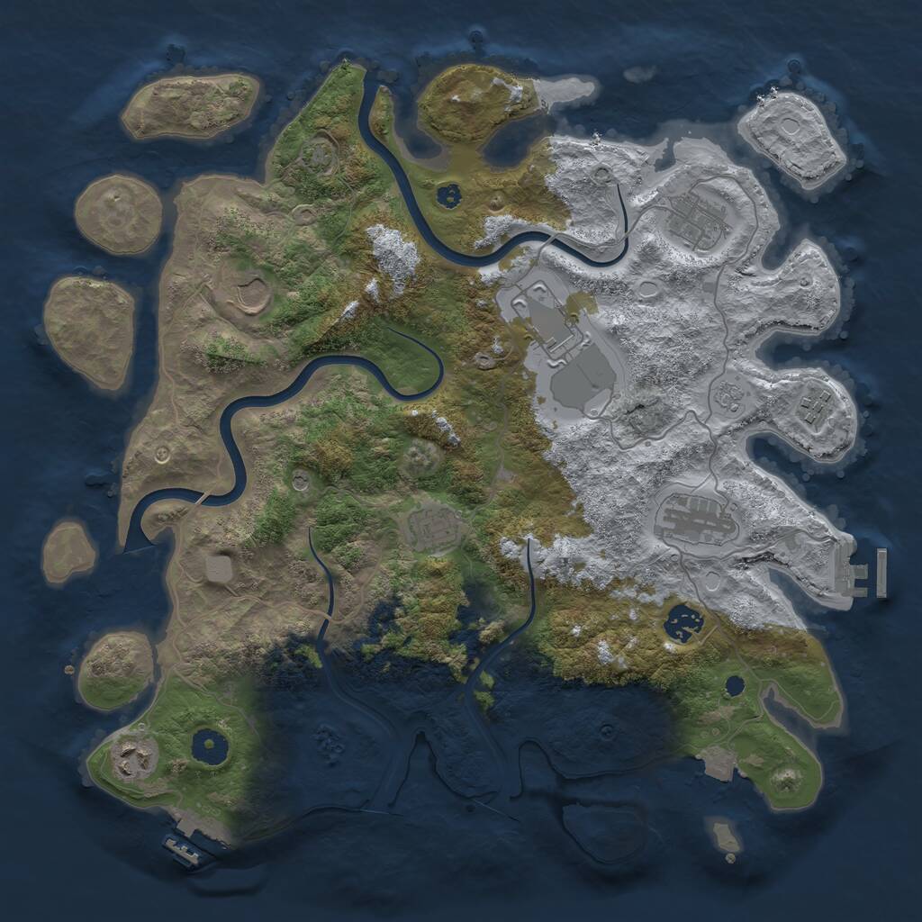 Rust Map: Procedural Map, Size: 3800, Seed: 391688652, 14 Monuments