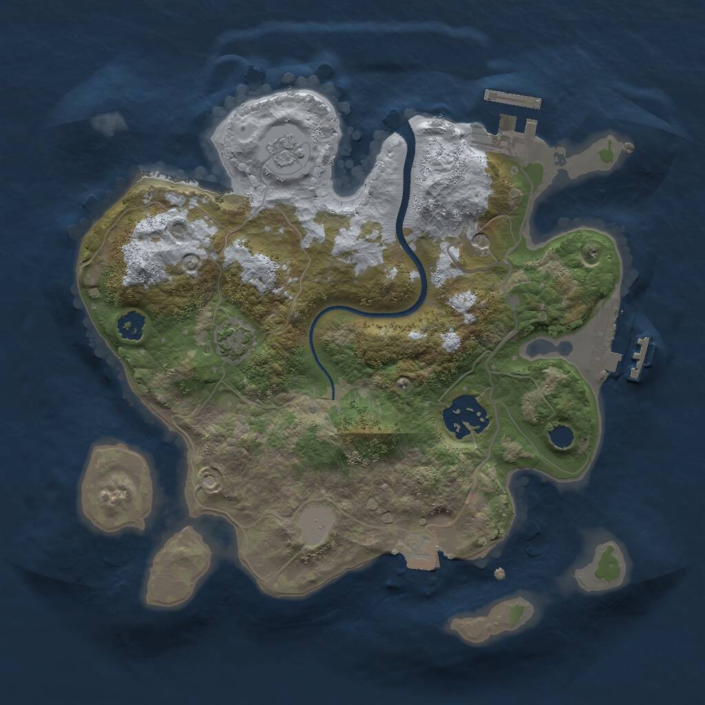 Rust Map: Procedural Map, Size: 2500, Seed: 420667829, 7 Monuments