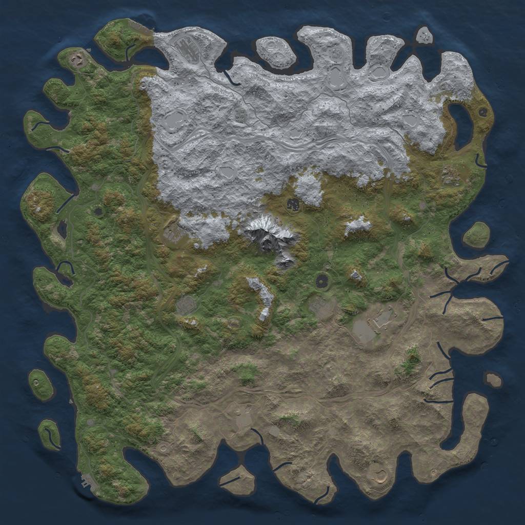 Rust Map: Procedural Map, Size: 6000, Seed: 10121, 20 Monuments