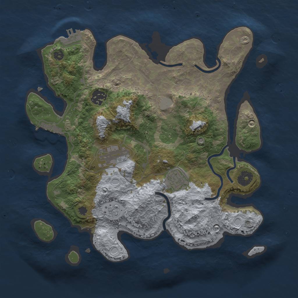 Rust Map: Procedural Map, Size: 3000, Seed: 5894326, 11 Monuments