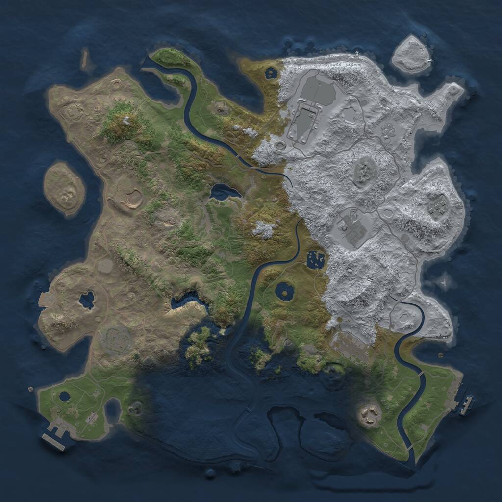 Rust Map: Procedural Map, Size: 4000, Seed: 420882, 14 Monuments