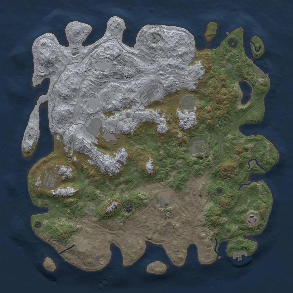Rust Map: Procedural Map, Size: 4500, Seed: 492655241, 18 Monuments