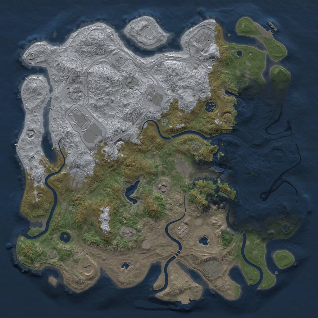 Rust Map: Procedural Map, Size: 4500, Seed: 17012, 17 Monuments