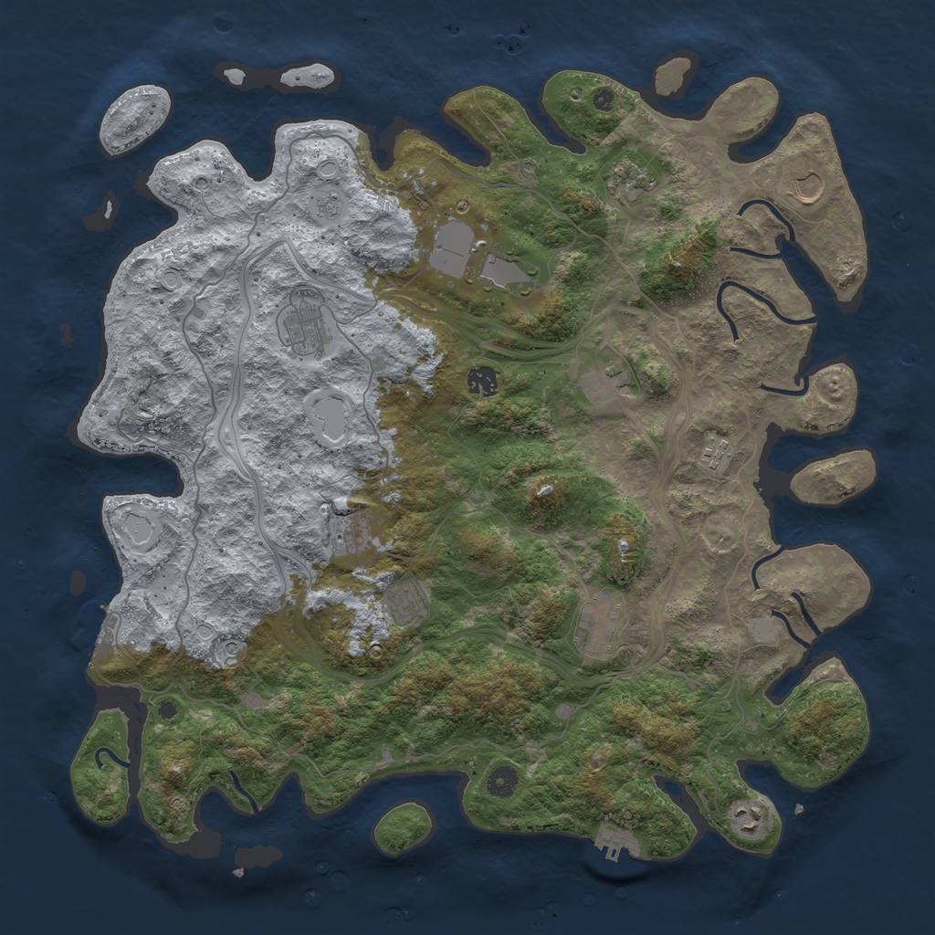 Rust Map: Procedural Map, Size: 4500, Seed: 37214648, 20 Monuments