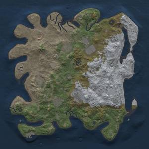 Thumbnail Rust Map: Procedural Map, Size: 3850, Seed: 1102626376, 19 Monuments