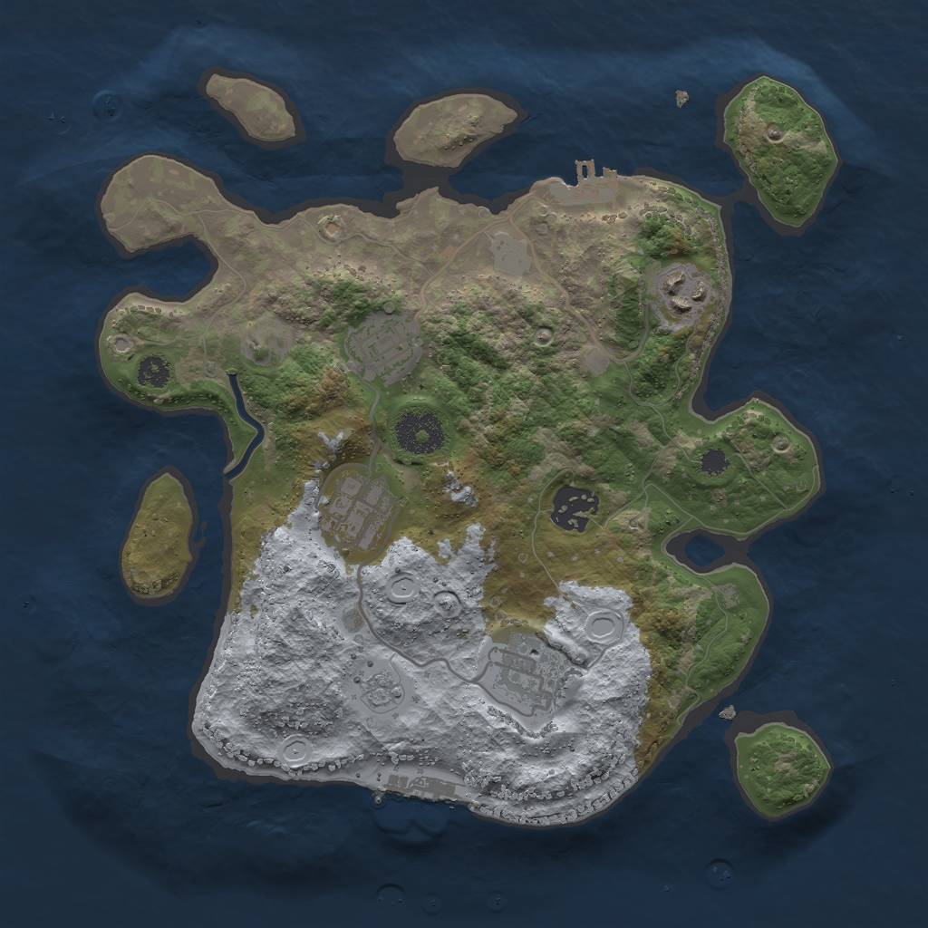 Rust Map: Procedural Map, Size: 3000, Seed: 835571582, 13 Monuments