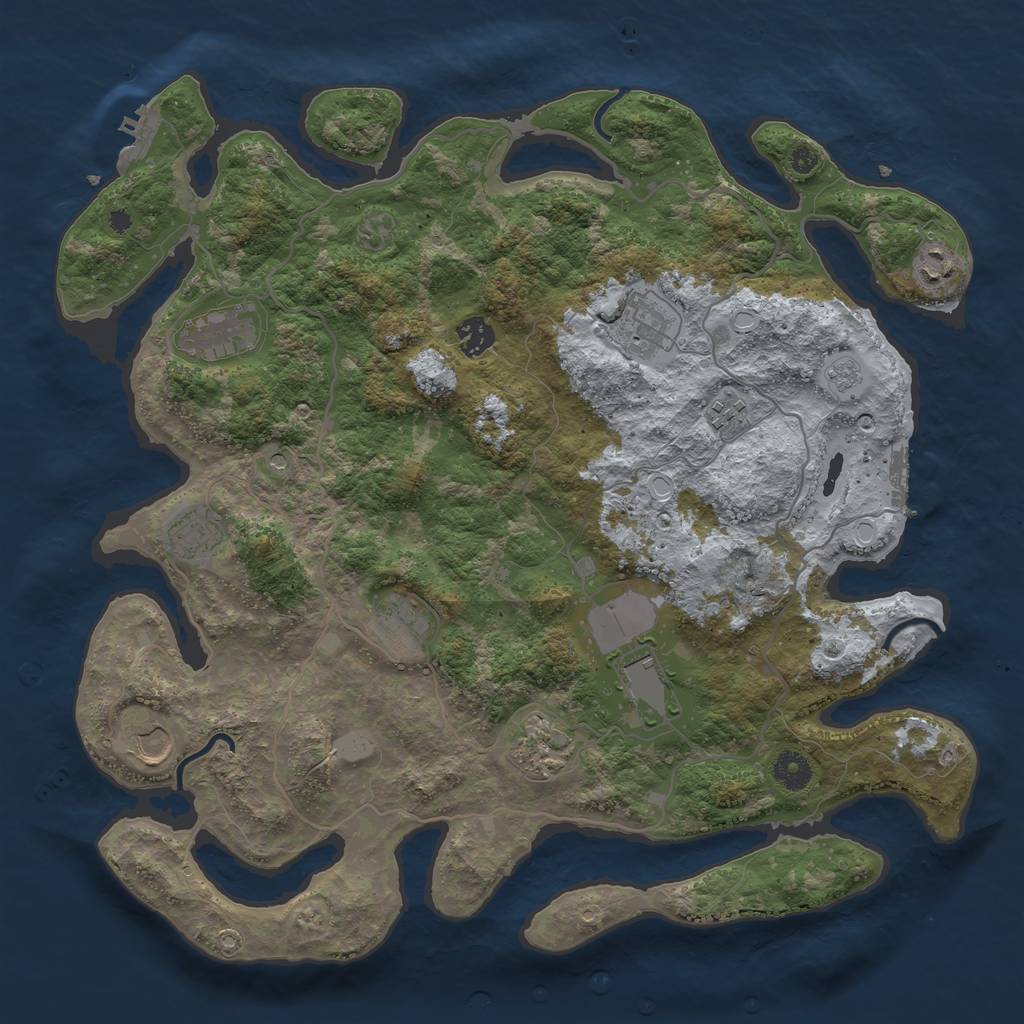 Rust Map: Procedural Map, Size: 4000, Seed: 19260817, 19 Monuments
