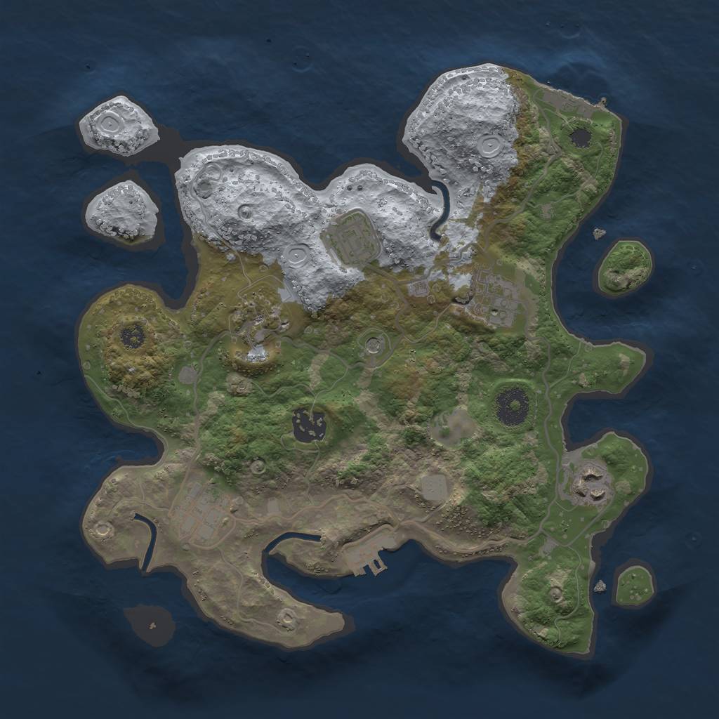 Rust Map: Procedural Map, Size: 3000, Seed: 29741, 14 Monuments