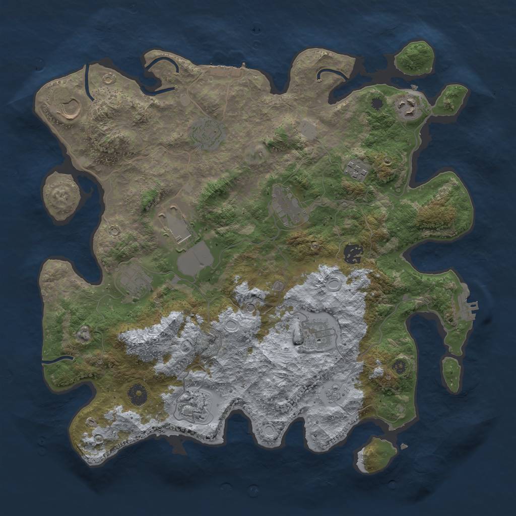 Rust Map: Procedural Map, Size: 3800, Seed: 97553765, 19 Monuments