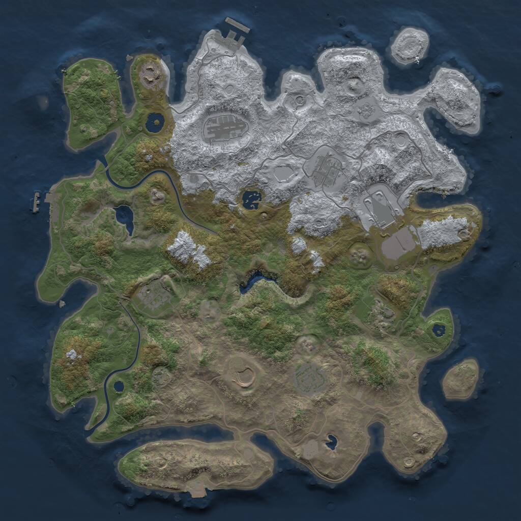 Rust Map: Procedural Map, Size: 4000, Seed: 649392880, 15 Monuments