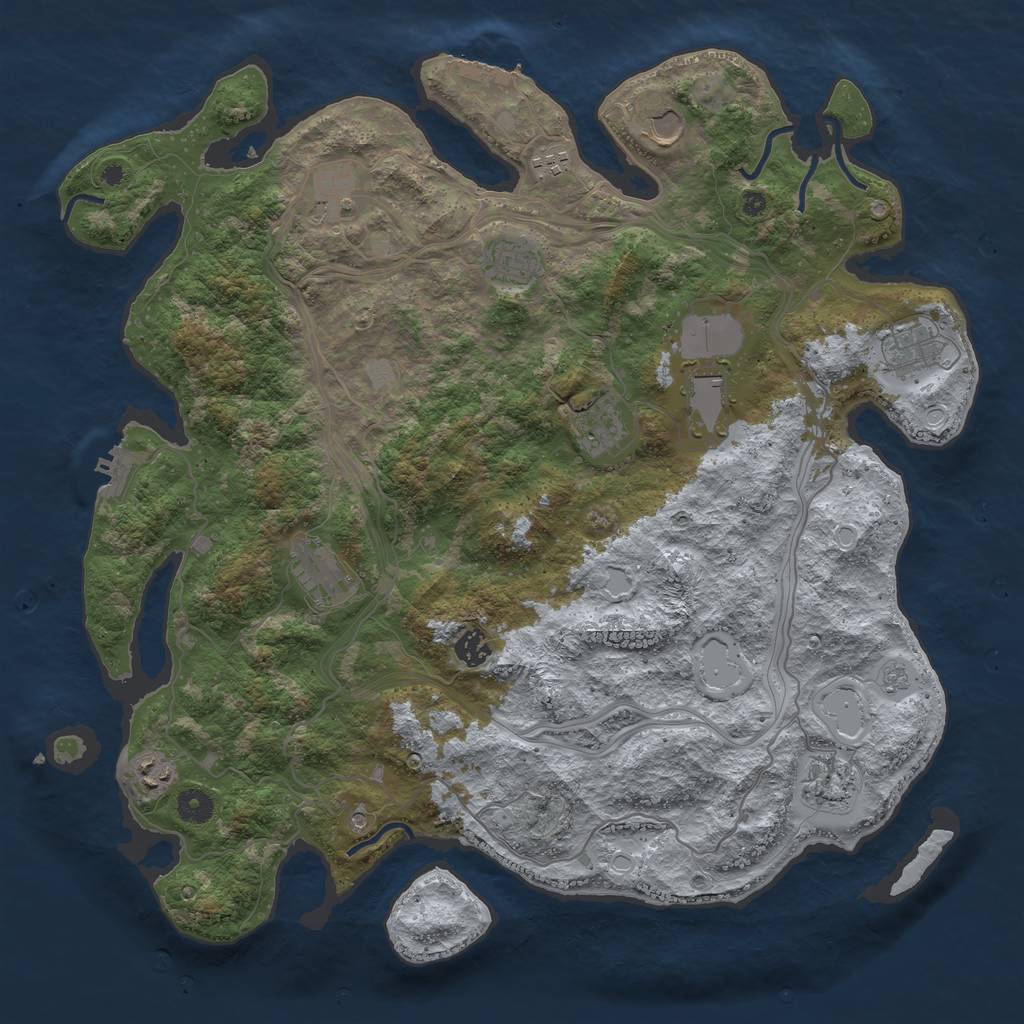 Rust Map: Procedural Map, Size: 4300, Seed: 1157486098, 20 Monuments