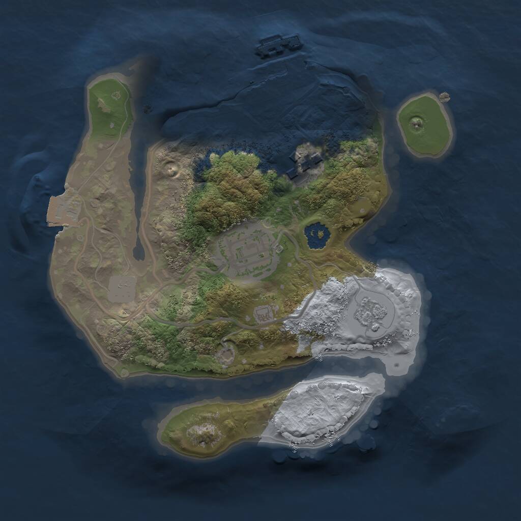 Rust Map: Procedural Map, Size: 2000, Seed: 89784651, 5 Monuments