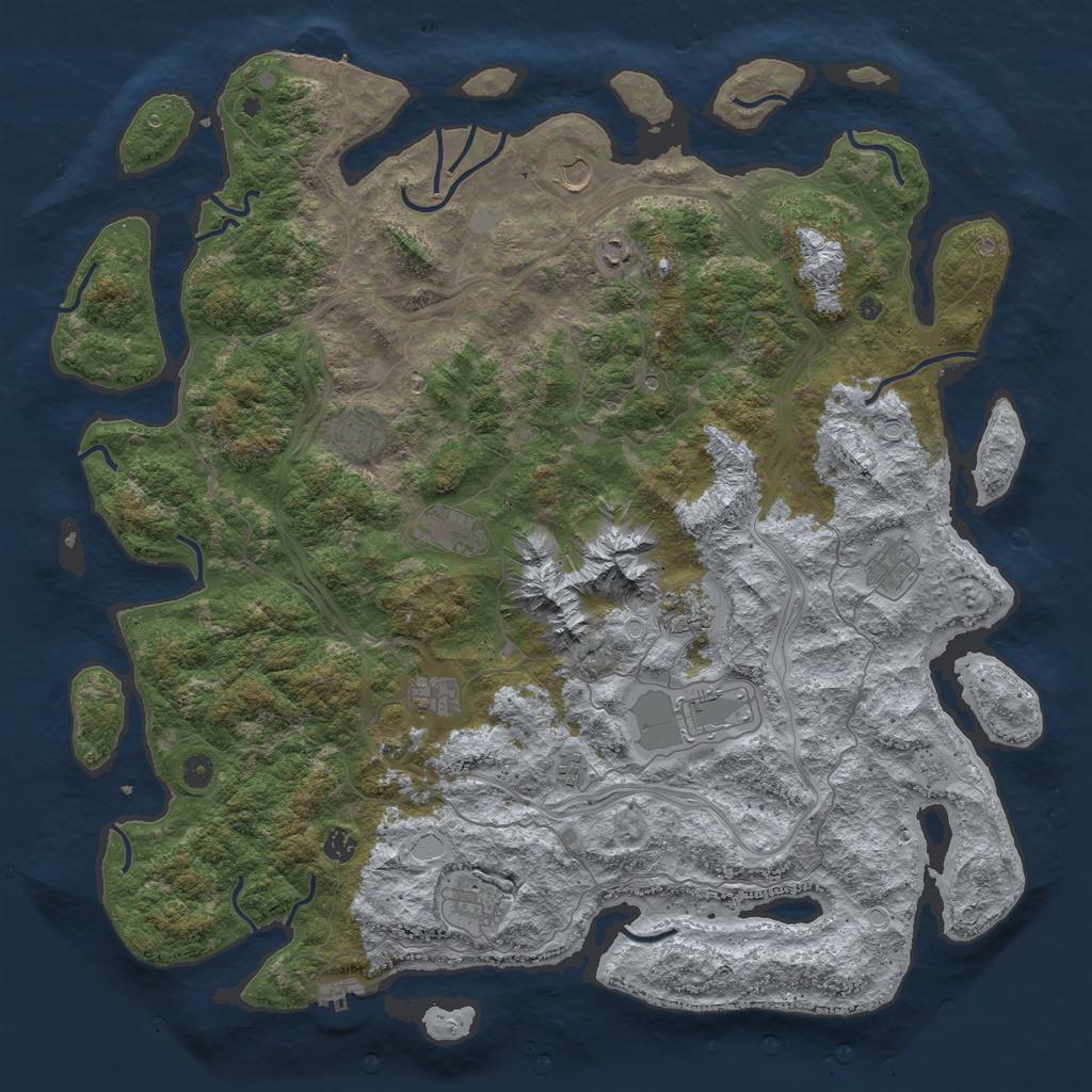 Rust Map: Procedural Map, Size: 5000, Seed: 122075325, 20 Monuments