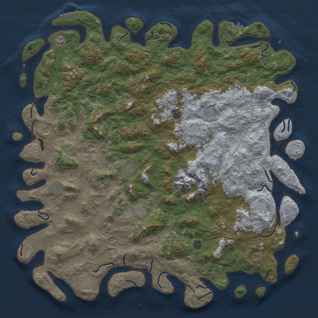 Rust Map: Procedural Map, Size: 6000, Seed: 842022, 20 Monuments