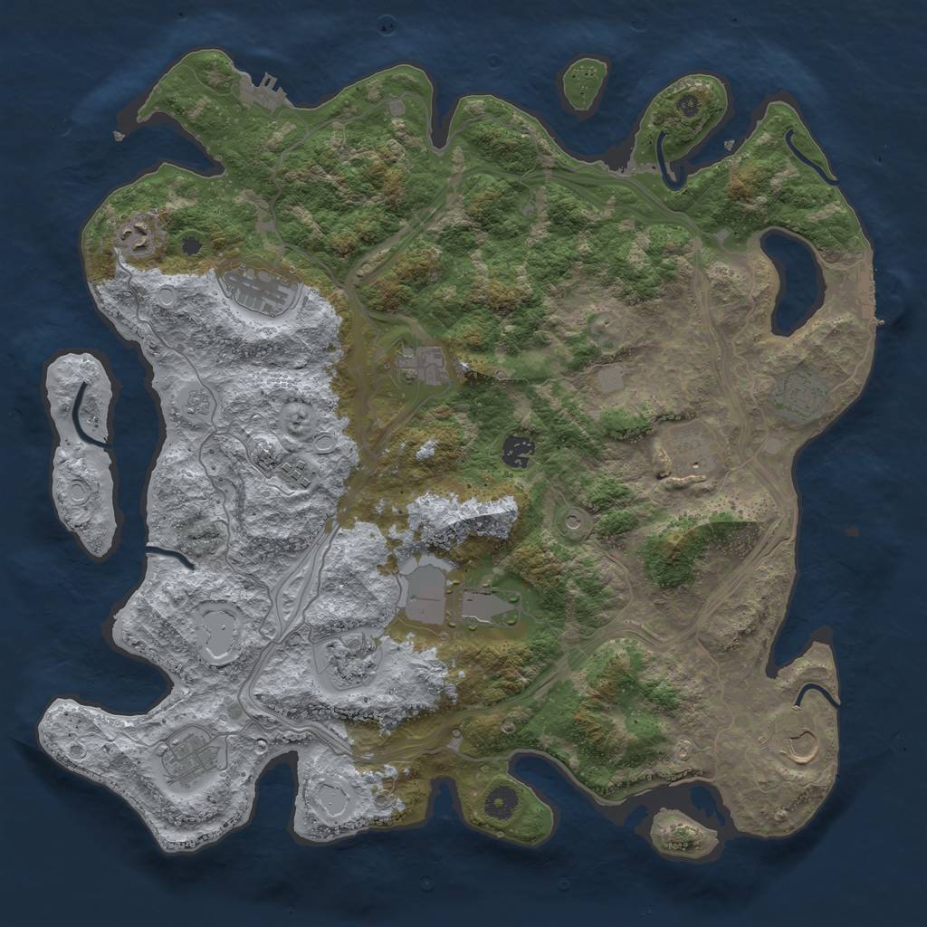 Rust Map: Procedural Map, Size: 4250, Seed: 73536331, 20 Monuments