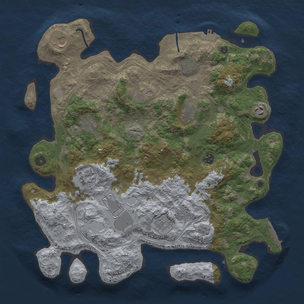 Rust Map: Procedural Map, Size: 4250, Seed: 5521688, 20 Monuments