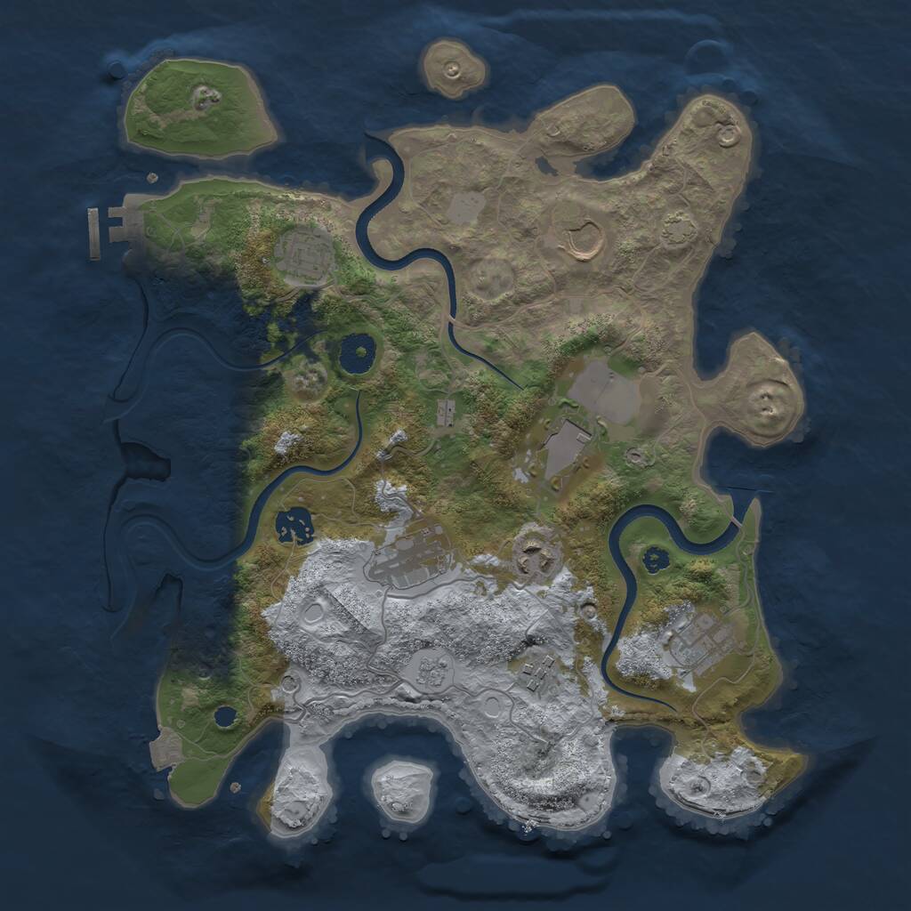 Rust Map: Procedural Map, Size: 3500, Seed: 29426, 13 Monuments